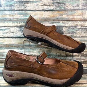 Keen Mary Janes Womens Size 9 Brown Leather Casual Shoe Adjustable Strap